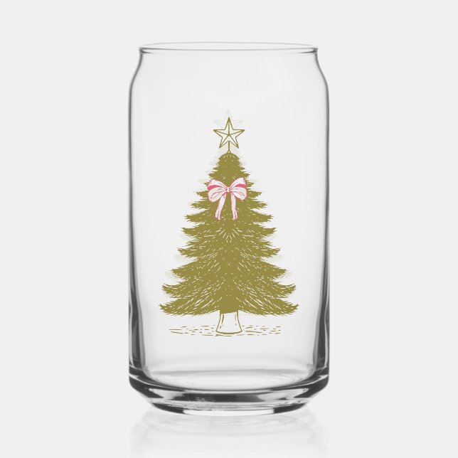 Vaso Con Forma De Lata Faye and Lauren Christmas Tree with Pink Ribbon (Anverso)