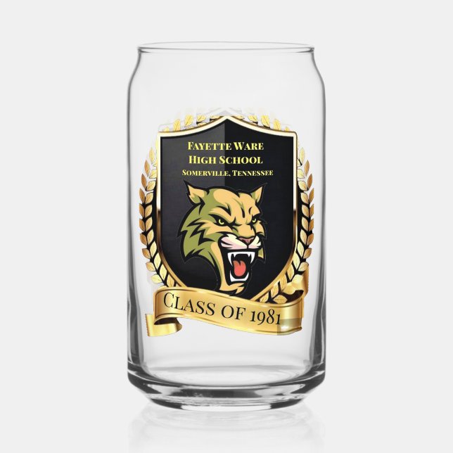 Vaso Con Forma De Lata Fayette Ware Clase 81 Impreso Can Glass (Anverso)