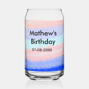 Vaso Con Forma De Lata Fecha de adición de nombre de cumpleaños de niño e