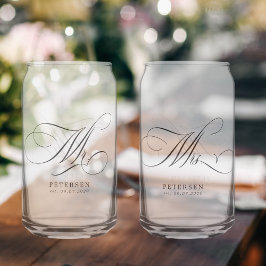 Vaso Con Forma De Lata Fecha de nombre personalizado del boda de guión el