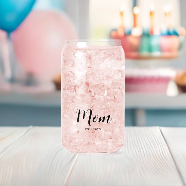 Vaso Con Forma De Lata Fecha estimada de madre personalizada en estilo de (Insitu (Baby Shower))