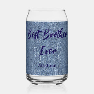 Vaso Con Forma De Lata Felicidades Mejor Hermano del Mundo Impresión de M