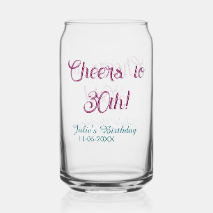 Vaso Con Forma De Lata Felicidades por el 30 cumpleaños nombre fecha eleg