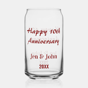 Vaso Con Forma De Lata Feliz 10º aniversario de bodas nombre simple malva