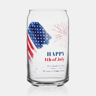 Vaso Con Forma De Lata Feliz 4 de julio Día de la Independencia de EE. UU