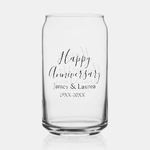 Vaso Con Forma De Lata Feliz aniversario boda fecha año simple mi