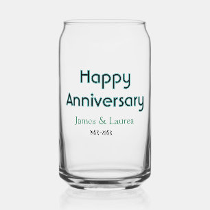 Vaso Con Forma De Lata Feliz aniversario boda nombre fecha año simple mi