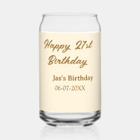 Feliz cumpleaños 21 marrón pastel amarillo nombre