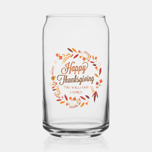 Vaso Con Forma De Lata Feliz Día de Acción de Gracias Personalizado Autum