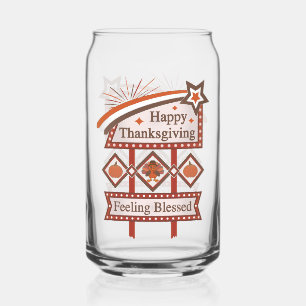 Vaso Con Forma De Lata Feliz Día de Acción de Gracias Sentiendo Bendito R