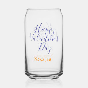 Vaso Con Forma De Lata Feliz día de San Valentín rosa morado xoxo amor no