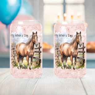 Vaso Con Forma De Lata Feliz Día del Padre Pastel de la cerca de caballos