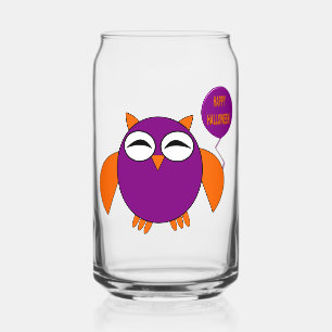 Vaso Con Forma De Lata Feliz Fiesta Owl de Halloween