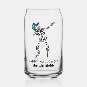 Vaso Con Forma De Lata Feliz Halloween Esqueleto Pirata Hace Dab Familia