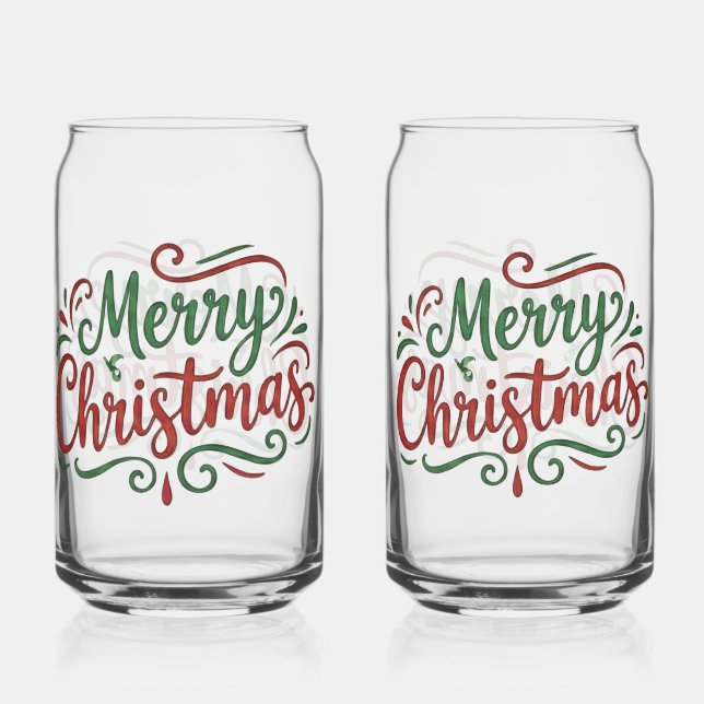 Vaso Con Forma De Lata Feliz Navidad  (Anverso)