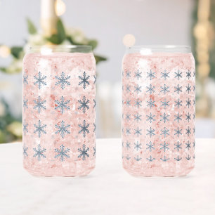 Vaso Con Forma De Lata Feliz Navidad Elegante Copo de Nieve Fiesta de Inv