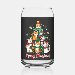 Vaso Con Forma De Lata Feliz Navidad Graciosa Navidad Catmas Kitten Xmas 