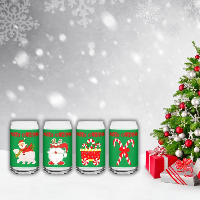 Vaso Con Forma De Lata Feliz Navidad moderna en verde | (Subido por el creador)