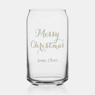 Vaso Con Forma De Lata feliz navidad rojo verde nombre amor elegante mode
