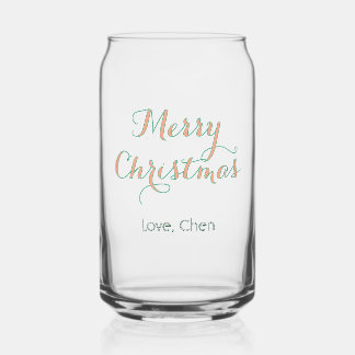 Vaso Con Forma De Lata feliz navidad rojo verde nombre amor elegante mode