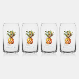 Vaso Con Forma De Lata Feliz piña tropical