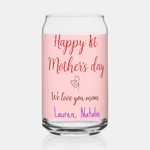 Vaso Con Forma De Lata Feliz primer Día de la Madre añadir nombre texto m