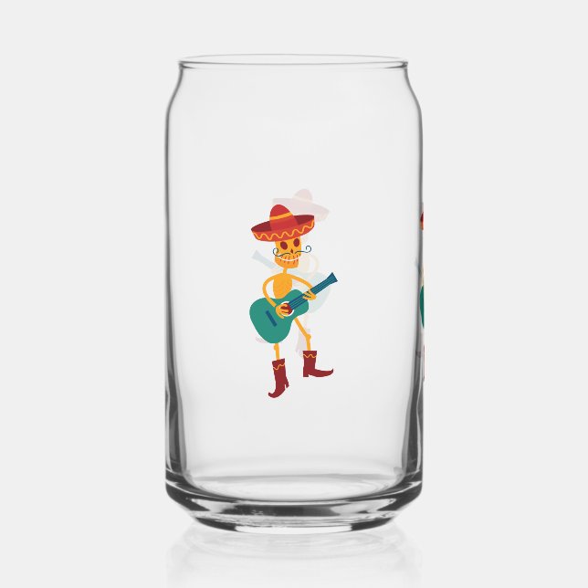 Vaso Con Forma De Lata Festive Skeleton Guitar Player (Anverso)
