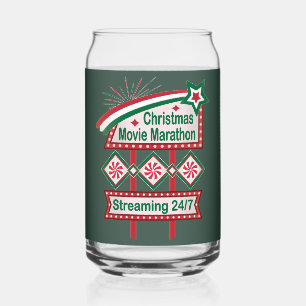 Vaso Con Forma De Lata Festividad de Maratón Retro Marquee de la película