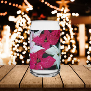 Vaso Con Forma De Lata Festividad Festividad Poinsettias Floral