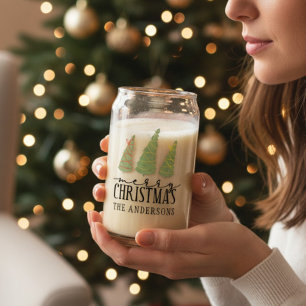 Vaso Con Forma De Lata Festividades de escritura moderna en árboles navid