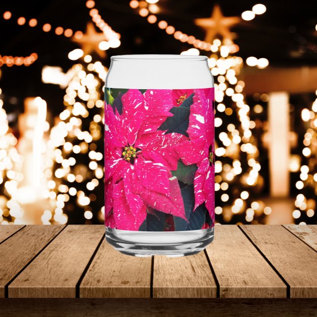 Vaso Con Forma De Lata Festividades de Poinsettias Variadas Rojas (In Situ Holidays)