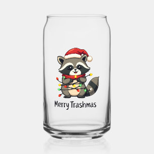 Vaso Con Forma De Lata Festividades divertidas de Navidades de mapache en