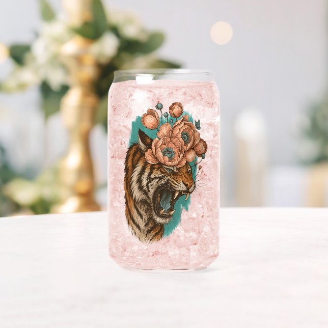Vaso Con Forma De Lata Fiery Tiger Bloom (Insitu (Boda))