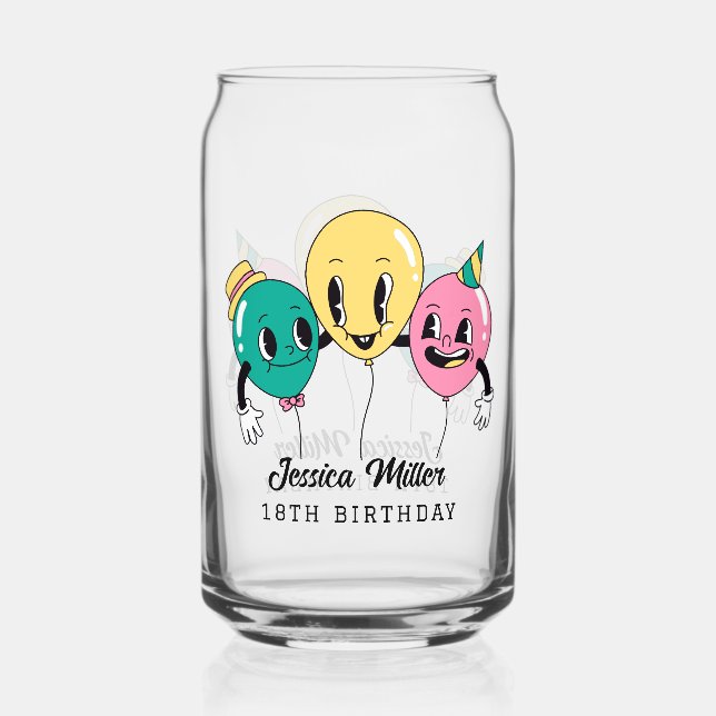 Vaso Con Forma De Lata Fiesta de Cumpleaños (Anverso)