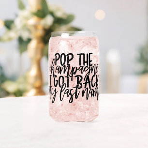 Vaso Con Forma De Lata Fiesta de Divorcio Pop de Champán Negro y Dorado