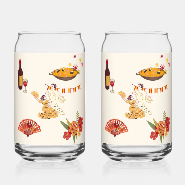 Vaso Con Forma De Lata Fiesta de estilo español (Anverso)