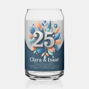 Vaso Con Forma De Lata Fiesta de foto floral por aniversario de bodas de