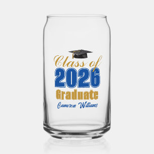 Vaso Con Forma De Lata Fiesta de Graduación de la Clase de 2026 en Azul R