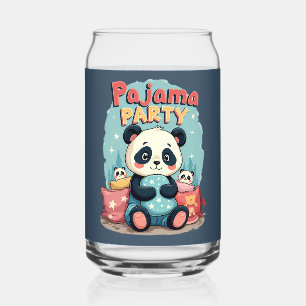 Vaso Con Forma De Lata Fiesta de pijamas de panda Kawaii estética acogedo