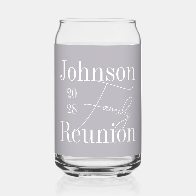 Vaso Con Forma De Lata Fiesta de Reunión Familiar Personalizada Moderna (Anverso)