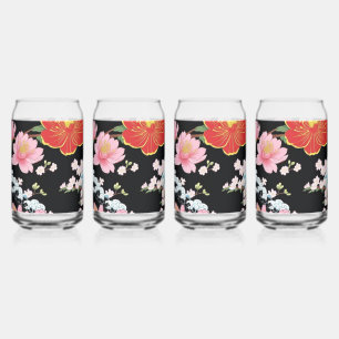 Vaso Con Forma De Lata Fiesta Japón flores de cerezo Seigaiha moderno ret