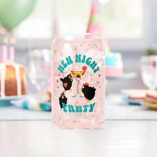 Vaso Con Forma De Lata Fiesta Nocturna de Gallinas Divertidas Gallina Div