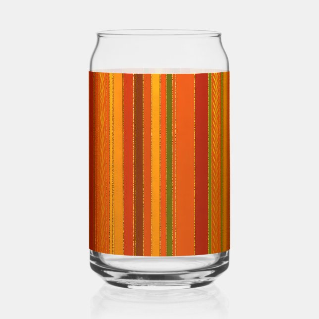 Vaso Con Forma De Lata Fiestas de Otoño Rayas Brillantes (Reverso )