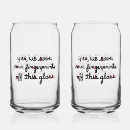 Vaso Con Forma De Lata Fingerprints Glass