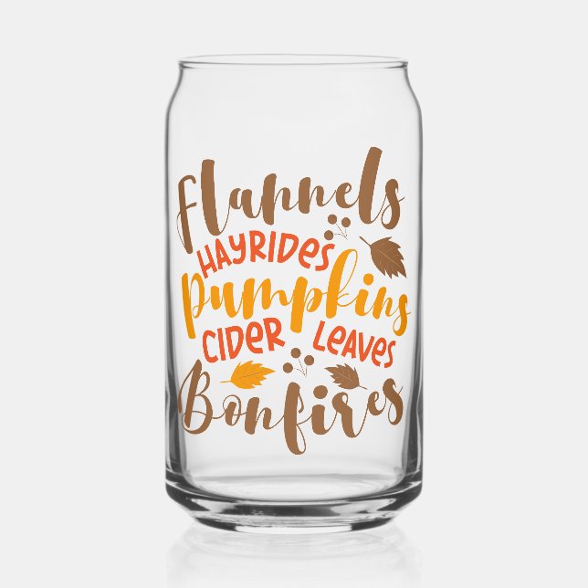 Vaso Con Forma De Lata Flandes Hay Rides Pumpkins Cider Sale Fuegos (Anverso)