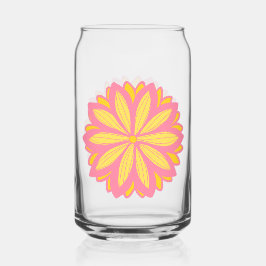 Vaso Con Forma De Lata Flor Amarilla Y Rosa Botánica