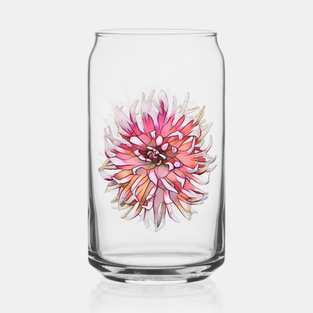 VASO CON FORMA DE LATA FLOR DE DALIA (Anverso)