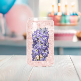 Vaso Con Forma De Lata Flor de Delphinium Morado en Flor