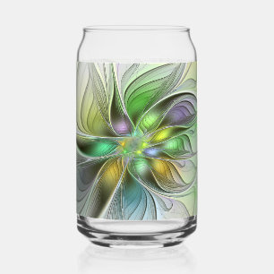 Vaso Con Forma De Lata Flor de fantasía colorida Resumen moderno Fractal