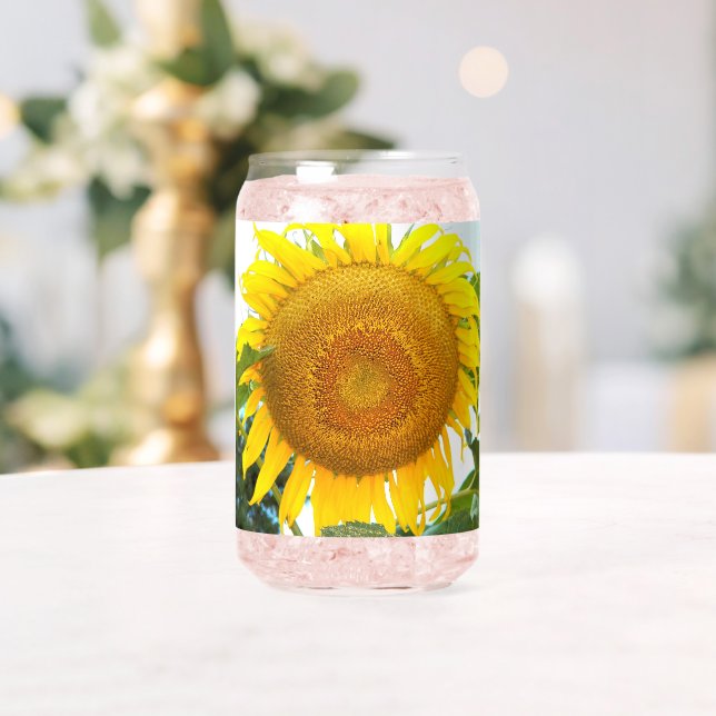 Vaso Con Forma De Lata Flor de girasol amarillo grande (Insitu (Boda))